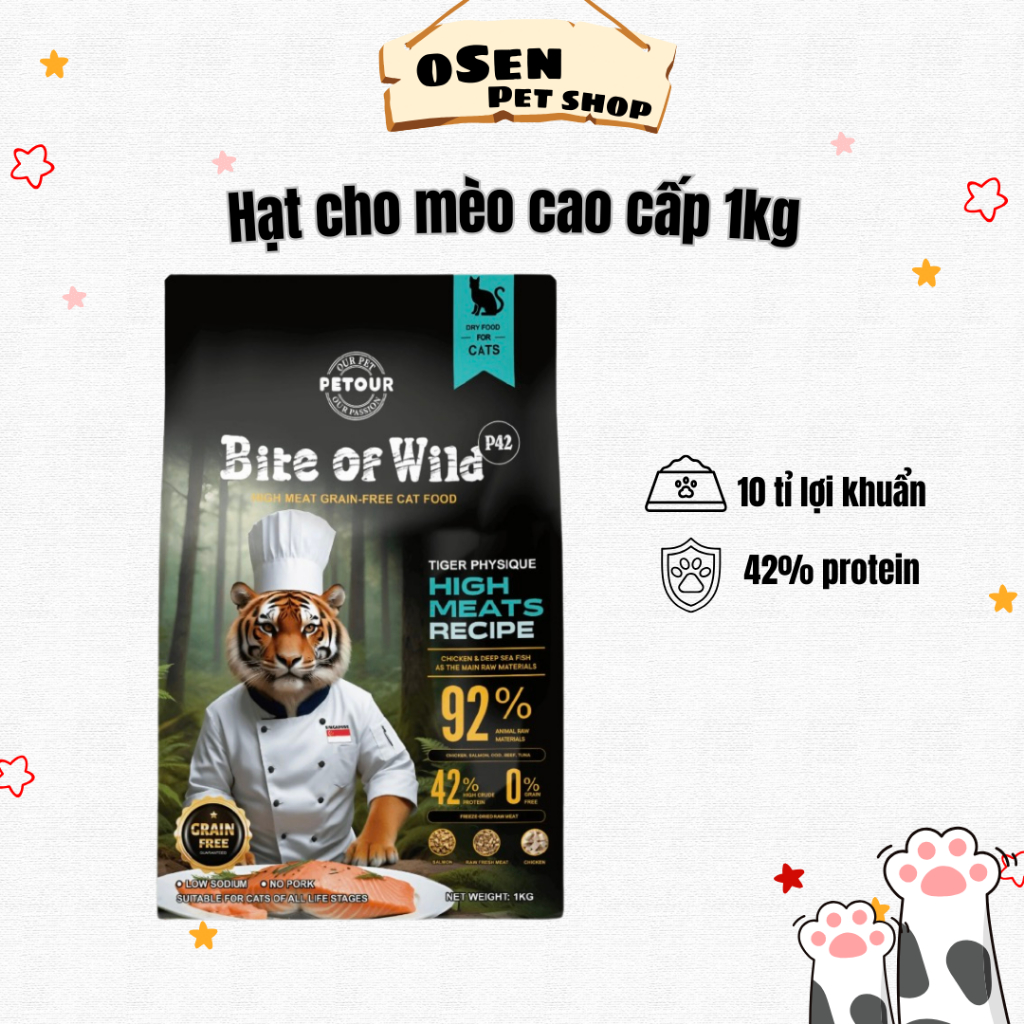 Hạt Cho Mèo Cao Cấp - Bite Of Wild P42 - 1Kg
