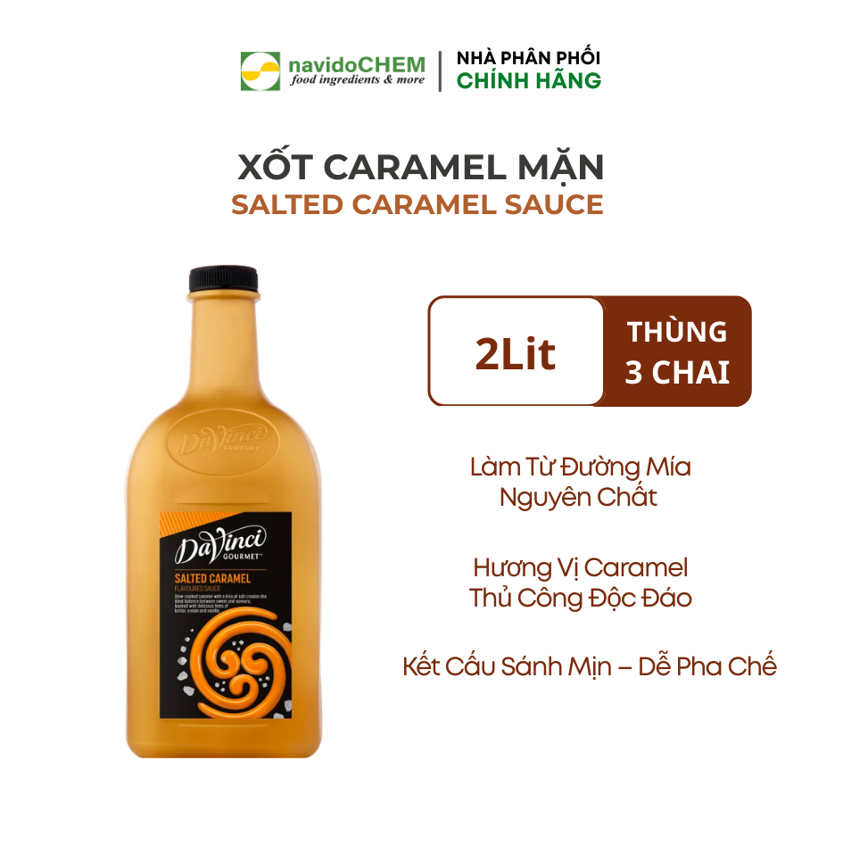 Sốt Caramel muối mặn / Salted Caramel Sauce - DaVinci Gourmet (2L)