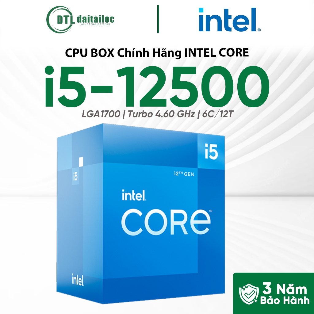CPU BOX Chính Hãng Intel Core i5 12500 | Chính Hãng | Bảo Hành 36 Tháng