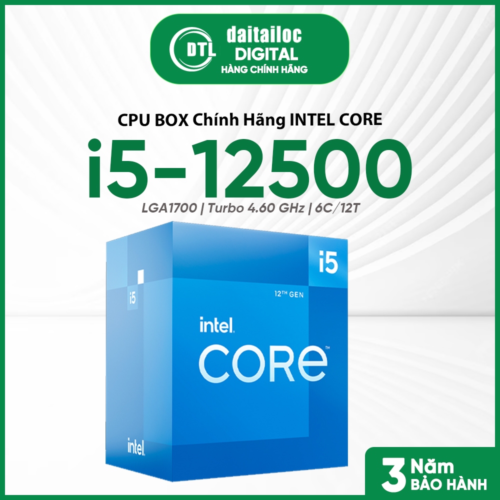 CPU BOX Chính Hãng Intel Core i5 12500 | Chính Hãng | Bảo Hành 36 Tháng
