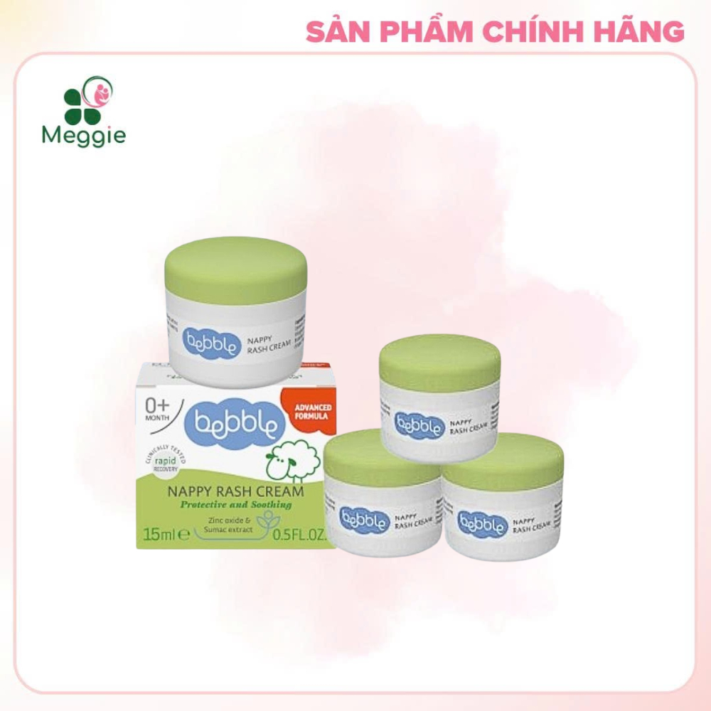 Kem Hăm Tã, Mẩn Ngứa Bebble Nappy Rash Cream 15ml, 60ml
