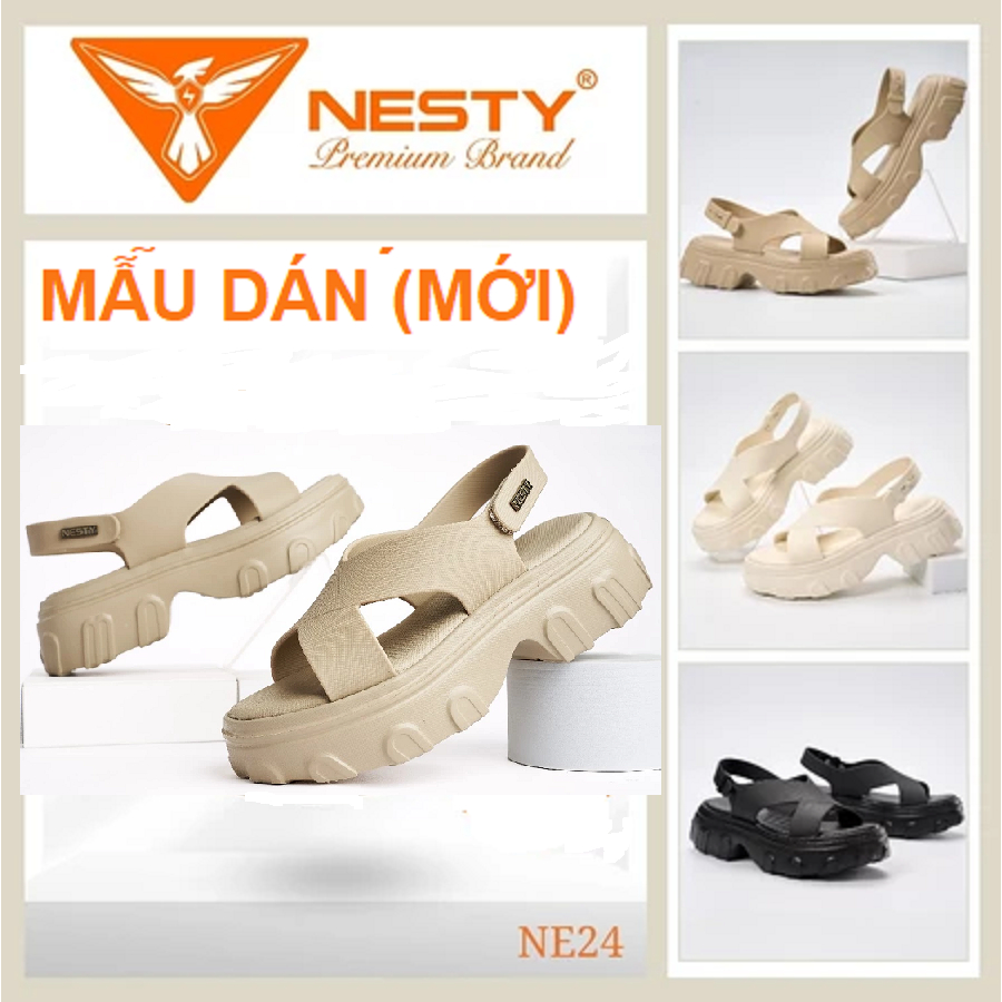 [MẪU DÁN] DÉP SANDAL ĐẾ CAO QUAI CHÉO CAO CẤP THƯƠNG HIỆU NESTY MÃ NE24 Cao 6cm