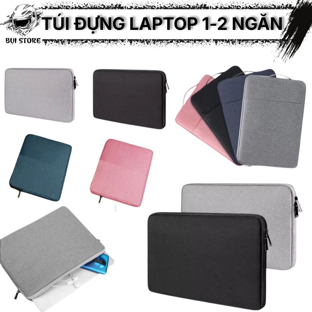 Túi Đựng Laptop Chống Sốc 1-2 Ngăn Chống Nước - Túi Macbook Air Pro 13 14 15 15.6 16 Inch Đa Màu Cao Cấp