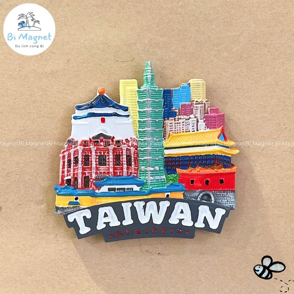 [CÓ SẴN] Magnet Nam châm Dán tủ lạnh Resin Taipei Taiwan Quà lưu niệm Du lịch Đài Bắc Đài Loan