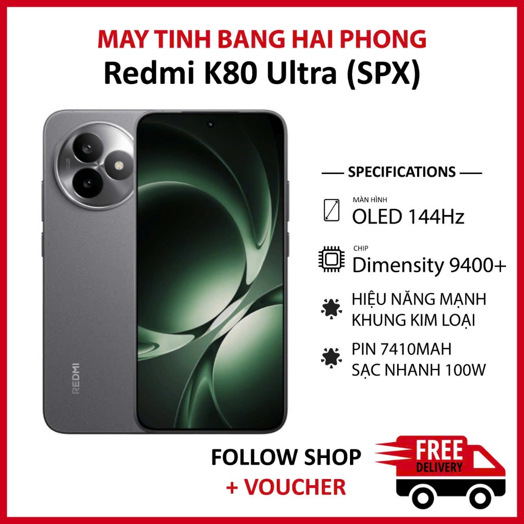 [Máy Cũ] Điện thoại Redmi K80 Ultra RAM 12/256GB chip Dimensity 9400+ camera 50MP pin 7410 mAh hỗ tr