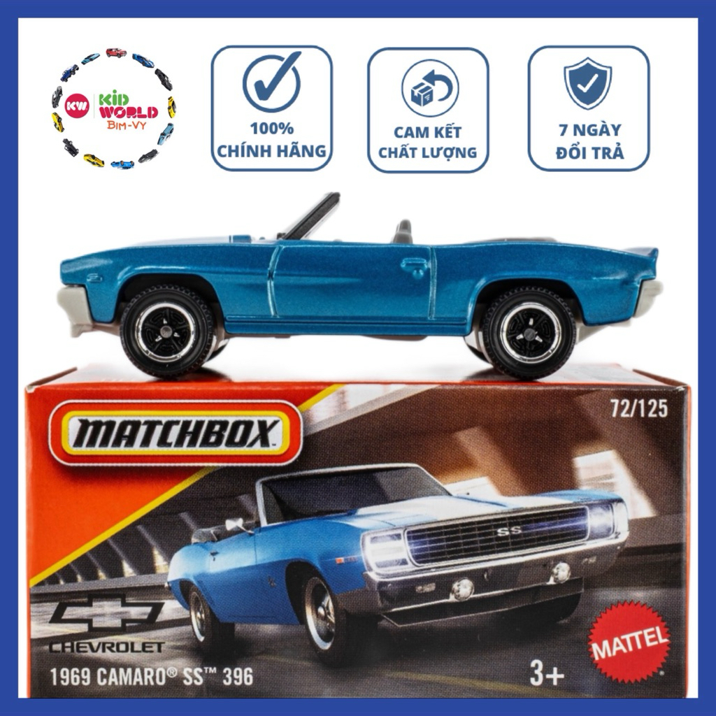 Xe mô hình Matchbox Box 1969 Camaro SS 396 72/125.