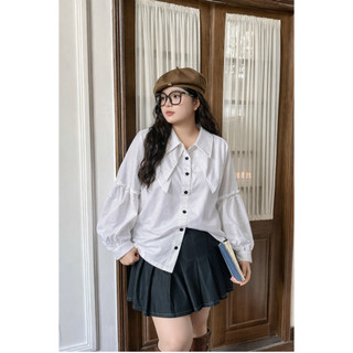 sơ mi cổ đôi ulzzang bigsize (2 màu trắng đen )