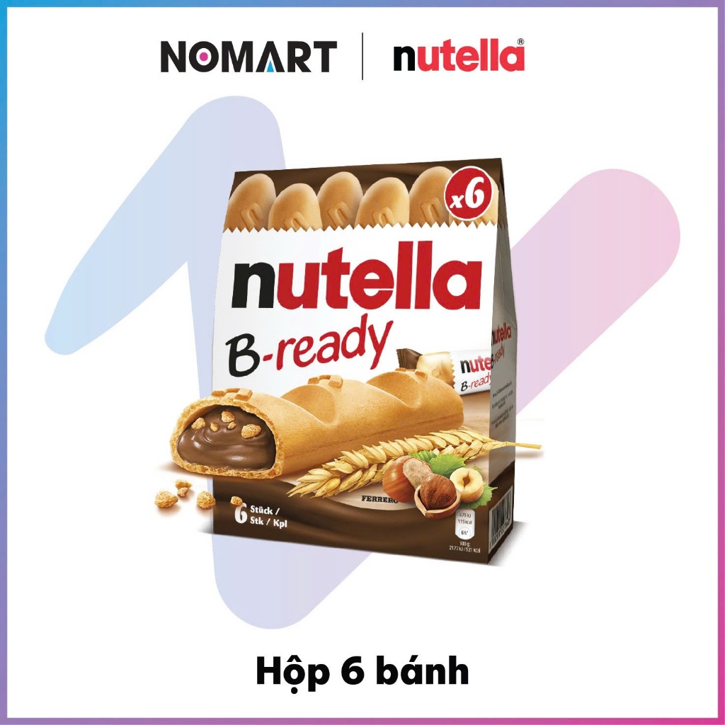 Bánh Mì Nutella B-ready Nhân Socola Hạt Phỉ (Hộp 132g - 6 Gói 22g)