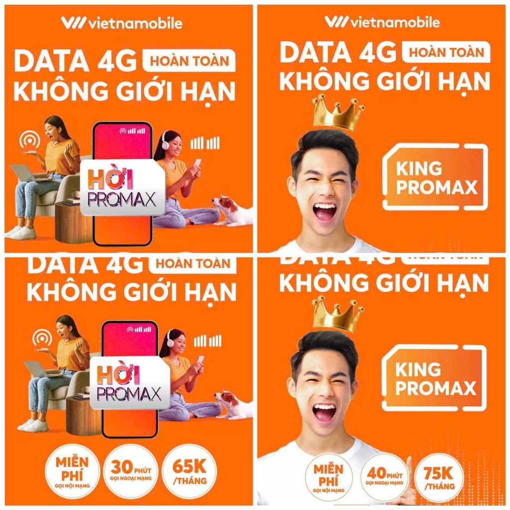 SIM 4G VIETNAMOBILE GIÁ RẺ ĐẦU SỐ 09{ Data không giới hạn }