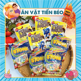 [10 GÓI] Kẹo sỏi đá nhân socola sữa mềm (gói 16gr), kẹo sỏi socola tuổi thơ, đồ ăn vặt
