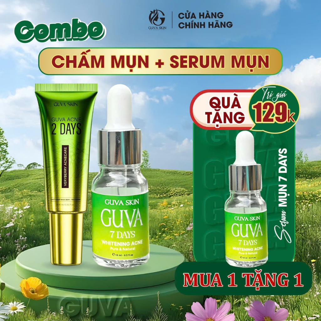[COMBO ĐÓN TẾT] Gel chăm sóc da 2 Days + Serum trà xanh nha đam 7 Days hỗ trợ da đều màu, tươi sáng