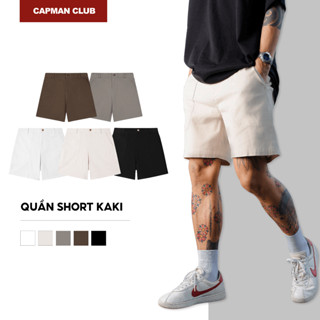  Quần short nam KAKI nhung phom rộng CAPMAN CLUB quần đùi nam trên gối lưng đai thun co giãn trẻ trung 