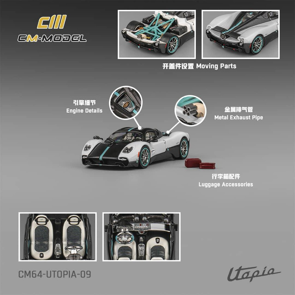 mohinhxeps-1/64_ CM64-Utopia-09 Pagani Utopia pearl white with carbon