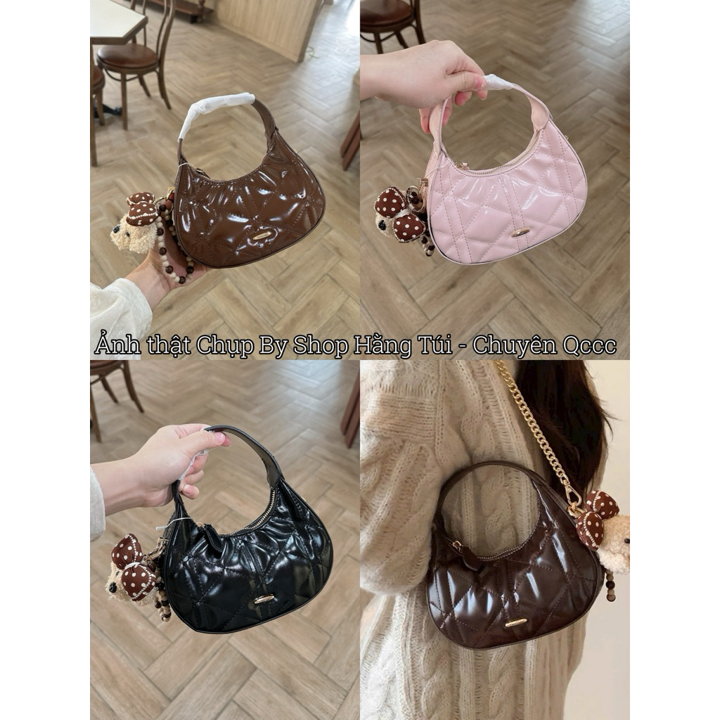 Túi dáng khuyết CHIOOO Trám nổi New size mini 17cm cực xinh HS326