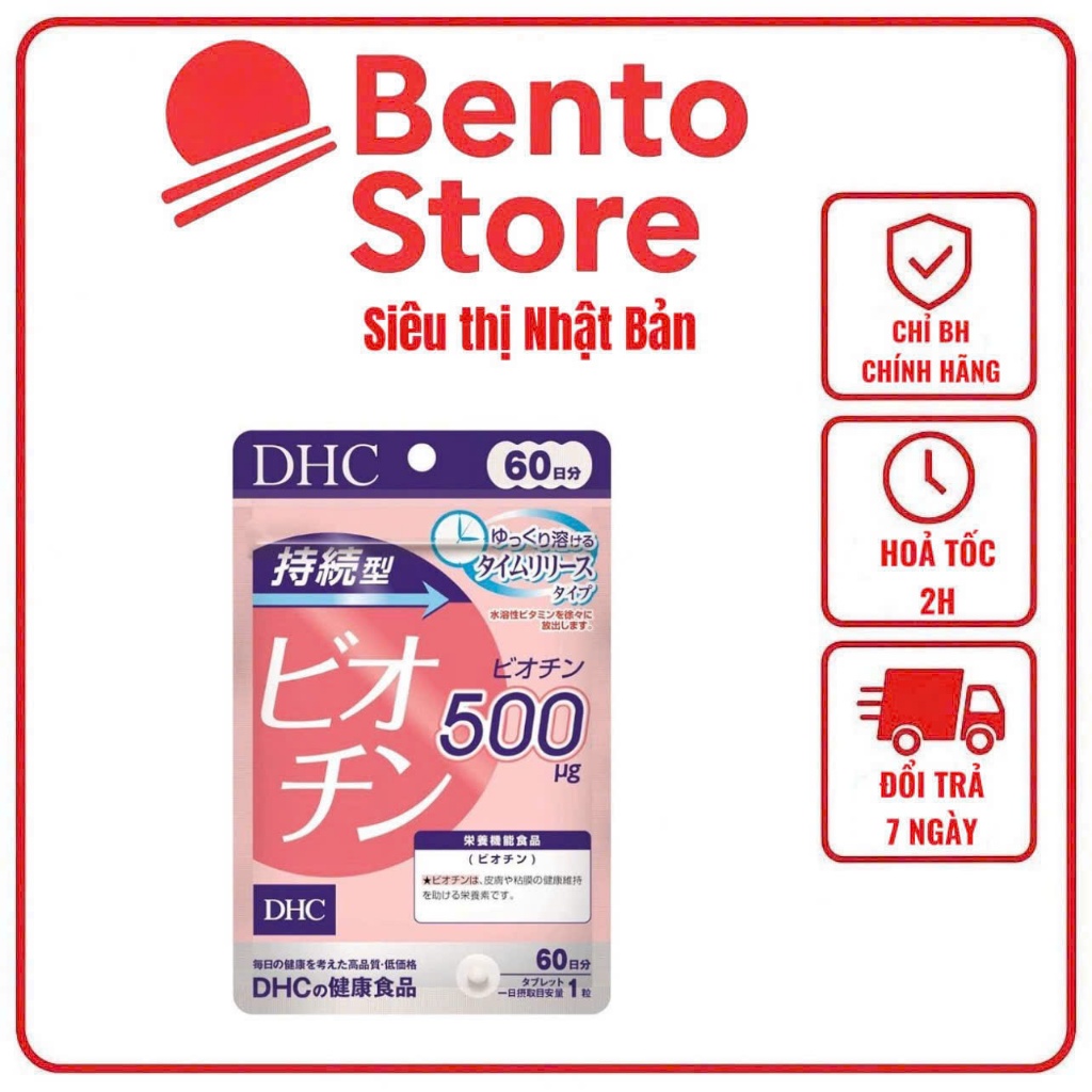Viên Uống DHC Biotin 60 Ngày Nhật Bản - Hỗ Trợ Chăm Sóc Tóc & Móng, Giảm Gãy Rụng