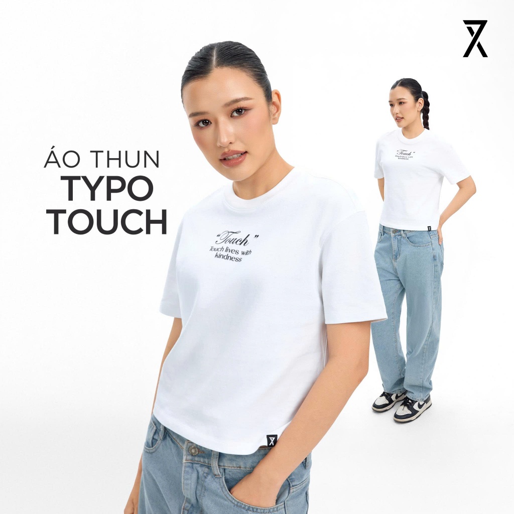 Áo thun Nữ Coupe TX In Nổi Touch Form Relax Boxy Thun Cotton 100% WTS 2469