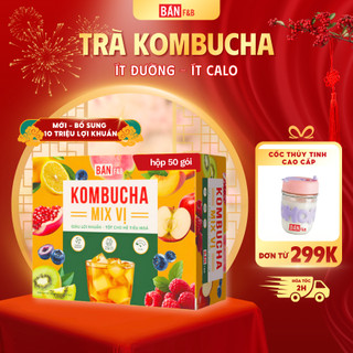   MỚI  Combo 50 Gói Mix Trà Kombucha Đường Không Calo Trà Trái Cây Hỗ Trợ Tiêu Hóa Detox Cơ Thể Ít Calo - BẢN F&B 