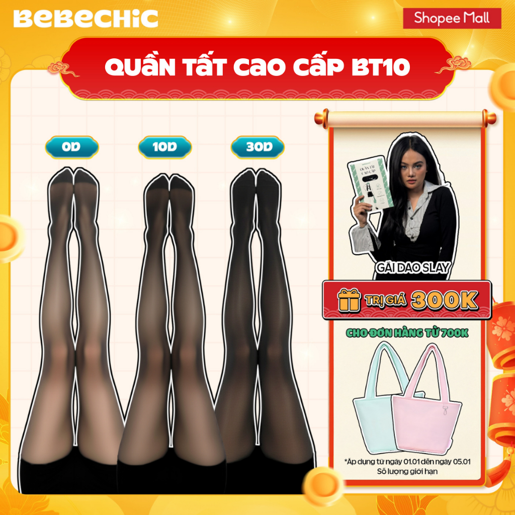  Quần Tất BT10 BEBECHIC Tàng Hình Che Khuyết Điểm Thon Gọn Chân Cao Cấp  0D 5D 10D 15D 30D  