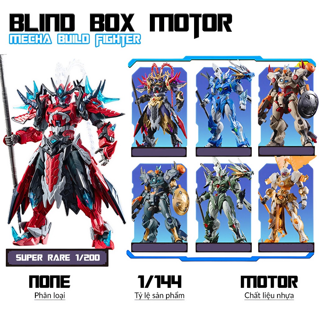 Mô Hình Lắp Ráp Blindbox Blind Box Motor Nuclear "𝐈 𝐀𝐌 𝐆𝐑𝐄𝐀𝐓 𝐇𝐄𝐑𝐎"