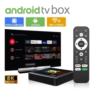 TV box I96 8k. Android TV10 Ram2/16 khiển giọng nói Bluetooth đã cài đầy đủ app TV