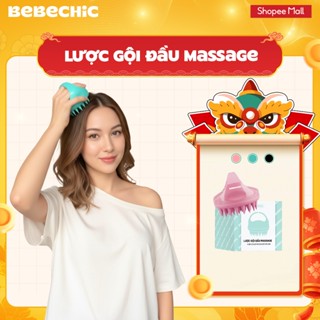  Lược Gội Đầu Silicone Mềm BEBECHIC Massage Da Đầu Thư Giãn Làm Sạch Chân Tóc Giảm Ngứa 
