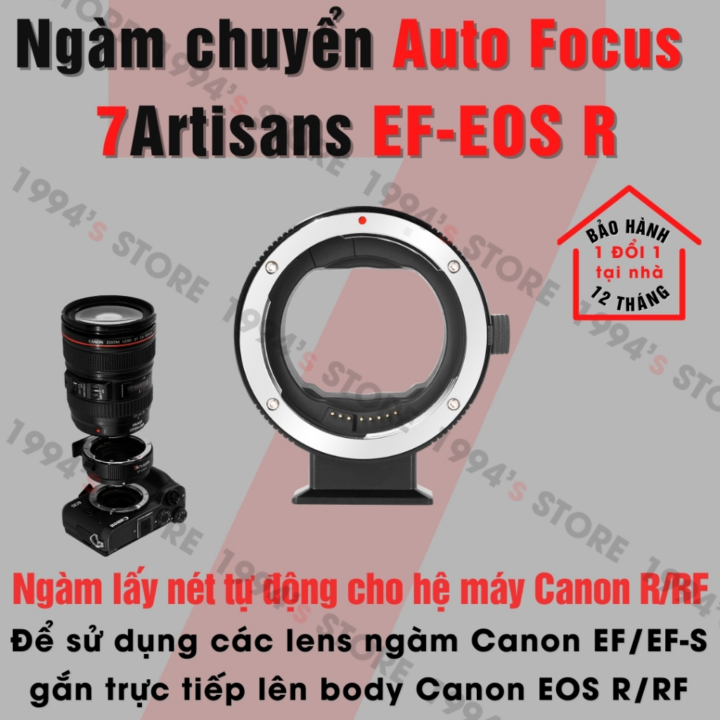 Ngàm chuyển AF Auto Focus 7Artisans EF-EOS R/RF cho ống kính Canon EF/EF-S và EOS R/RP - Bảo hành 12