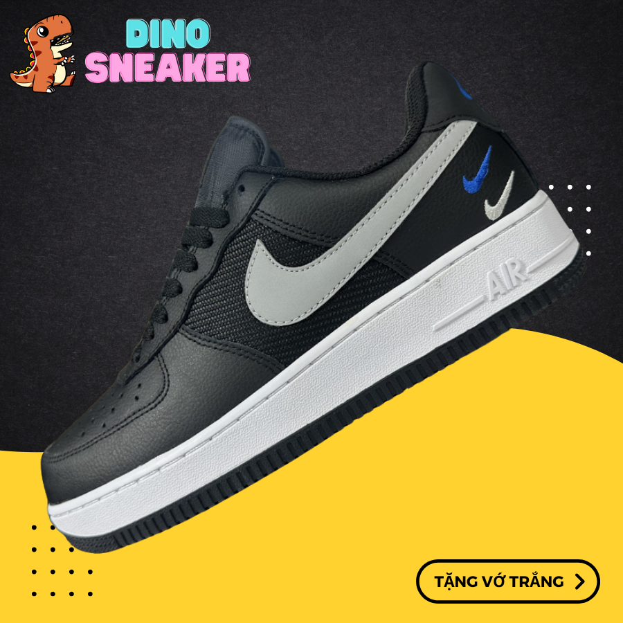 Giày 𝓐𝓕1 Black Racer Blue Đen Xám Trắng - DinoSneaker99
