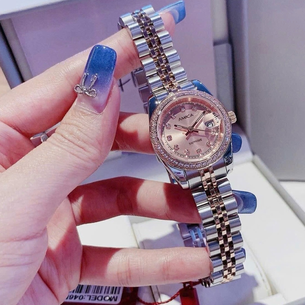 Đồng hồ nữ dây thép Amica Quartz Demi 046G