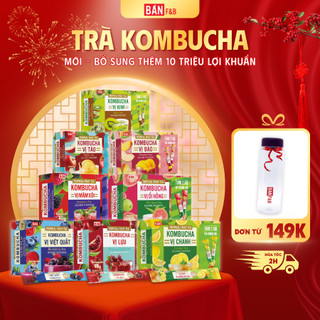  Trà Kombucha Giàu Lợi Khuẩn Đẹp Dáng Đẹp Da Không Calo Hõ trợ Tiêu Hóa - Bản F&B 