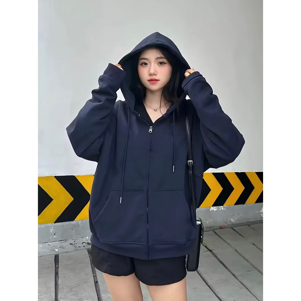 Áo Khoác Hodie Zip Trơn Vải CVC Nỉ Bông Cao Cấp 650gsm - Hoodie Nam Nữ