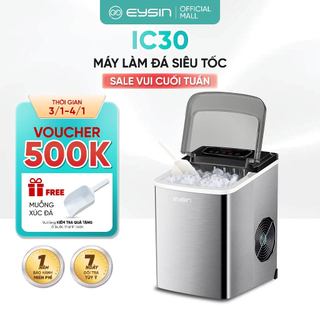  Máy Làm Đá EYSIN IC30 Làm Đá Viên Nhanh Tự Động Màn Hình Đếm Ngược Thông Minh Hẹn Giờ Làm Đá Chế Độ Tự Làm Sạch 