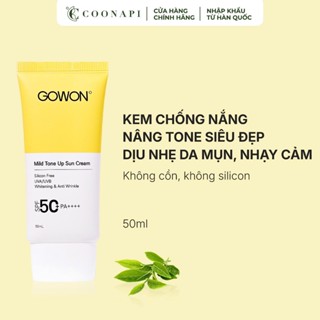  Kem Chống Nắng Trà Xanh Nâng Tone Dịu Nhẹ Cho Da Mụn Nhạy Cảm Gowon Mild Tone Up Sun Cream SPF50+ PA++++ 50ml 
