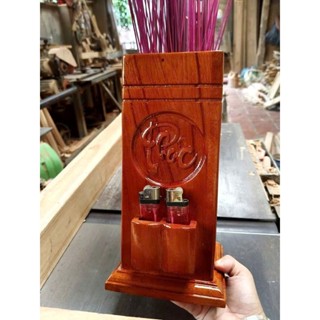 Ống Đựng Nhang Mẫu ( Phúc Lộc Thọ ) Có Chỗ Để hộp quẹt tiện lợi