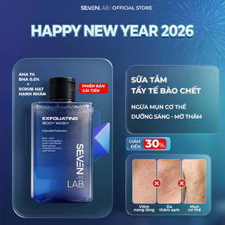  Sữa tắm tẩy tế bào chết SEVENLAB 300ml giúp giảm mụn lưng hỗ trợ dưỡng trắng da hương nam tính 