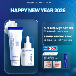  Combo serum dưỡng trắng sáng da và sữa rửa mặt giúp ngừa mụn nam giới SEVENLAB kiểm soát dầu mờ thâm đều màu da 
