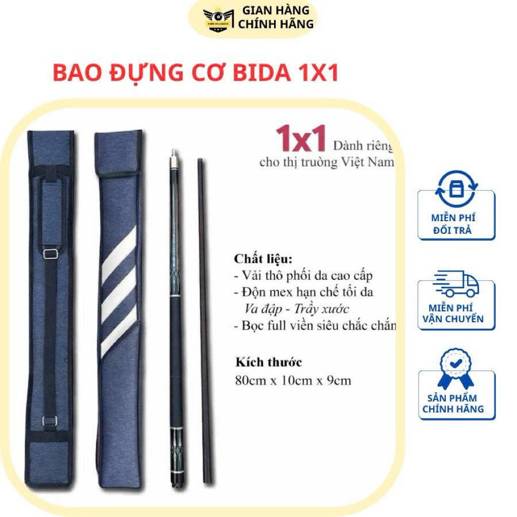 Bao đựng cơ bida, Bao vải 1x1 đựng 1 chuôi 1 ngọn, Phụ kiện bida giá rẻ