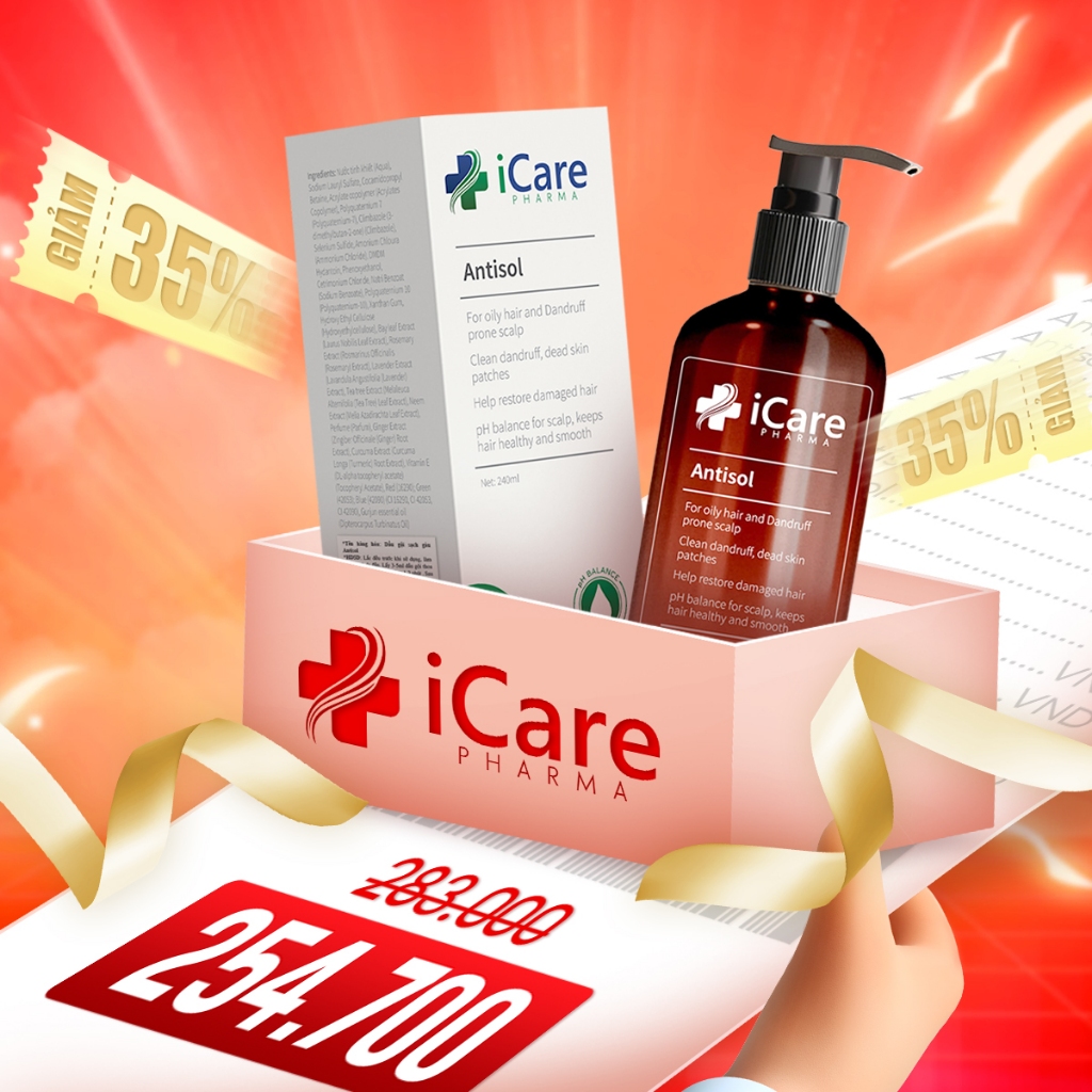 Dầu Gội Sạch Gàu Chiết Xuất Dược Liệu Antisol | Thương Hiệu iCare Pharma