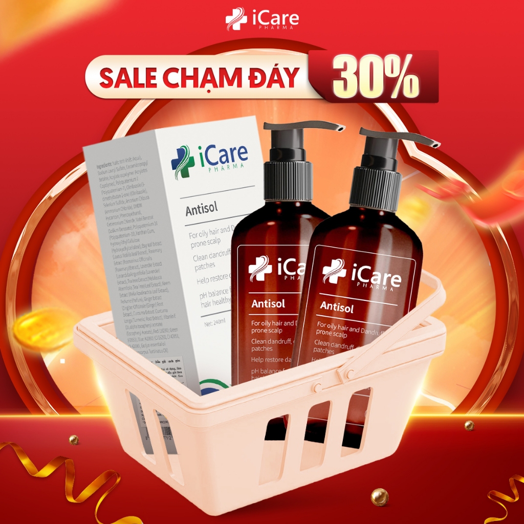 Combo 02 Chai Dầu Gội Hỗ Trợ Giảm Gàu Antisol | Thương Hiệu iCare Pharma