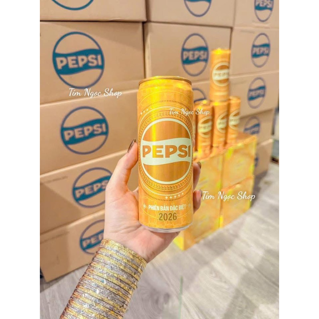 (Chính Hãng) Pepsi Lon Vàng Thùng 24 Lon 320ml Bản Đặt Biệt Tết 2026