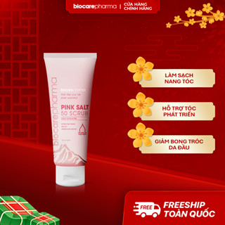  Tẩy tế bào chết da đầu muối hồng  - Biocarepharma - Giảm gàu - giảm bết tóc - giúp phồng tóc - 50gr và 150gr. 
