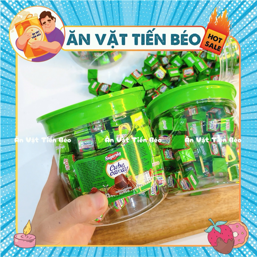 [HỘP 100 VIÊN] Kẹo sữa socola cube Doten, choco cube candy, thơm ngon hấp dẫn