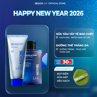  Combo sữa tắm tẩy tế bào chết và sữa dưỡng thể trắng da nam SEVENLAB giúp ngăn ngừa mụn lưng cơ thể mờ thâm đều màu 