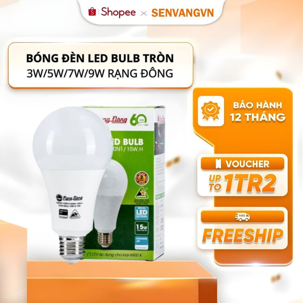 (Hỏa Tốc 4h) Bóng đèn LED BULB A tròn 3W 5W 9W 7W 12W 15W Rạng Đông, Siêu Sáng, Bảo Hành 2 Năm, Tiết Kiệm Điện