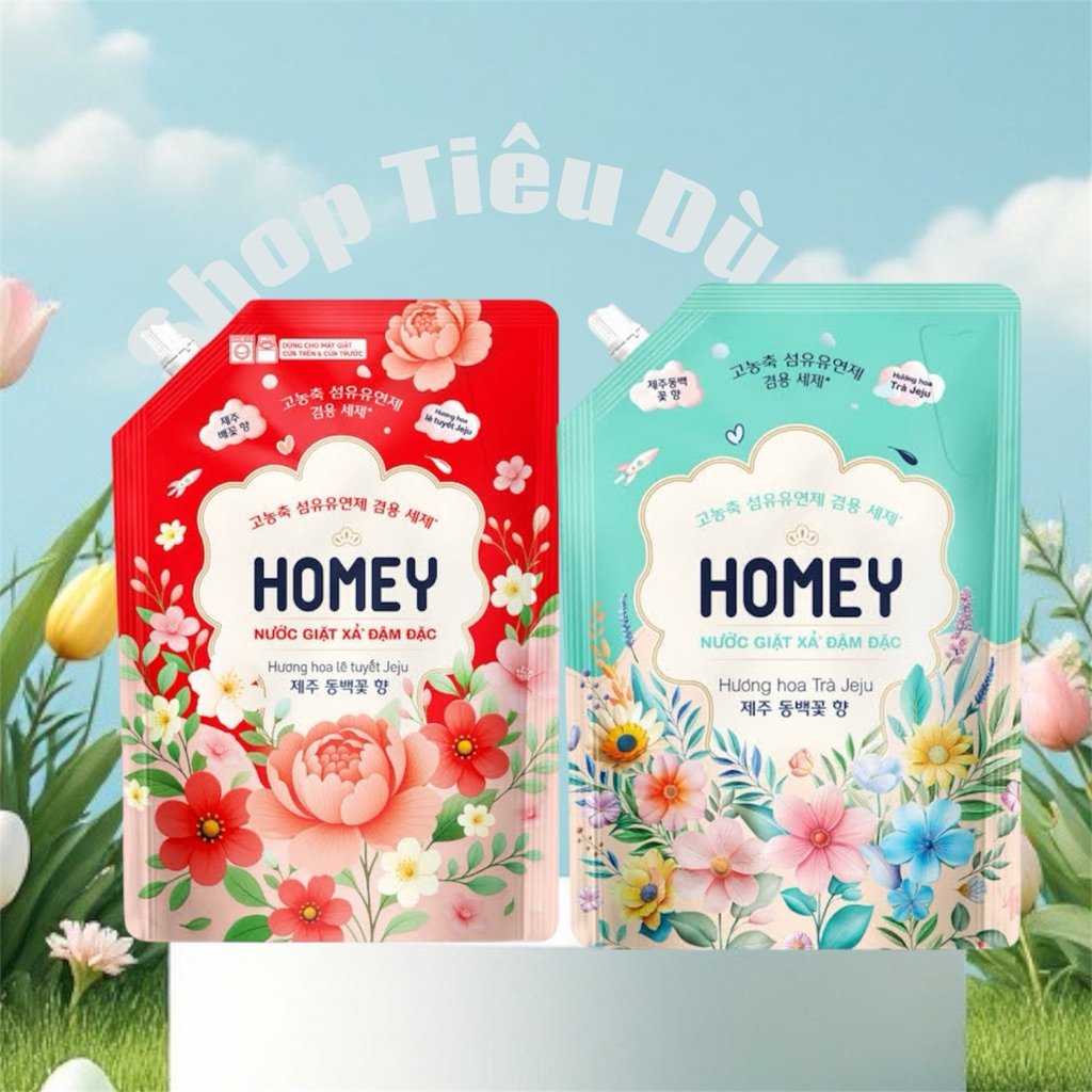 Nước Giặt Xả Đậm Đặc Homey Hương Hoa Trà Jeju Túi 3Kg4