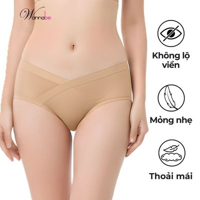 Quần lót su WANNABE quần chíp su không đường may cạp chéo không cấn bụng mông đùi thoải mái QLT08
