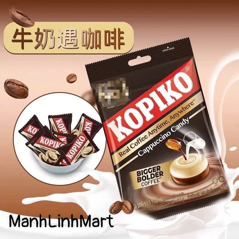 [COMPO] 2GÓI- 4 GÓI KẸO CÀ PHÊ KOPIKO GÓI 140G/ KẸO CÀ PHÊ SỮA KOPIKO CAPPUCCINO..