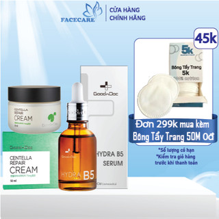  Goodndoc Serum Hydra B5 30ml– Vitamin C 16.5 30ml - Kem Rau Má 50ml -Repair Complex 30ml 