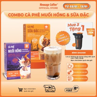  Combo Cà Phê Hòa Tan Message Coffee - Cafe Muối Hồng Himalaya & Cafe Sữa Đặc Chuẩn Gu Việt 