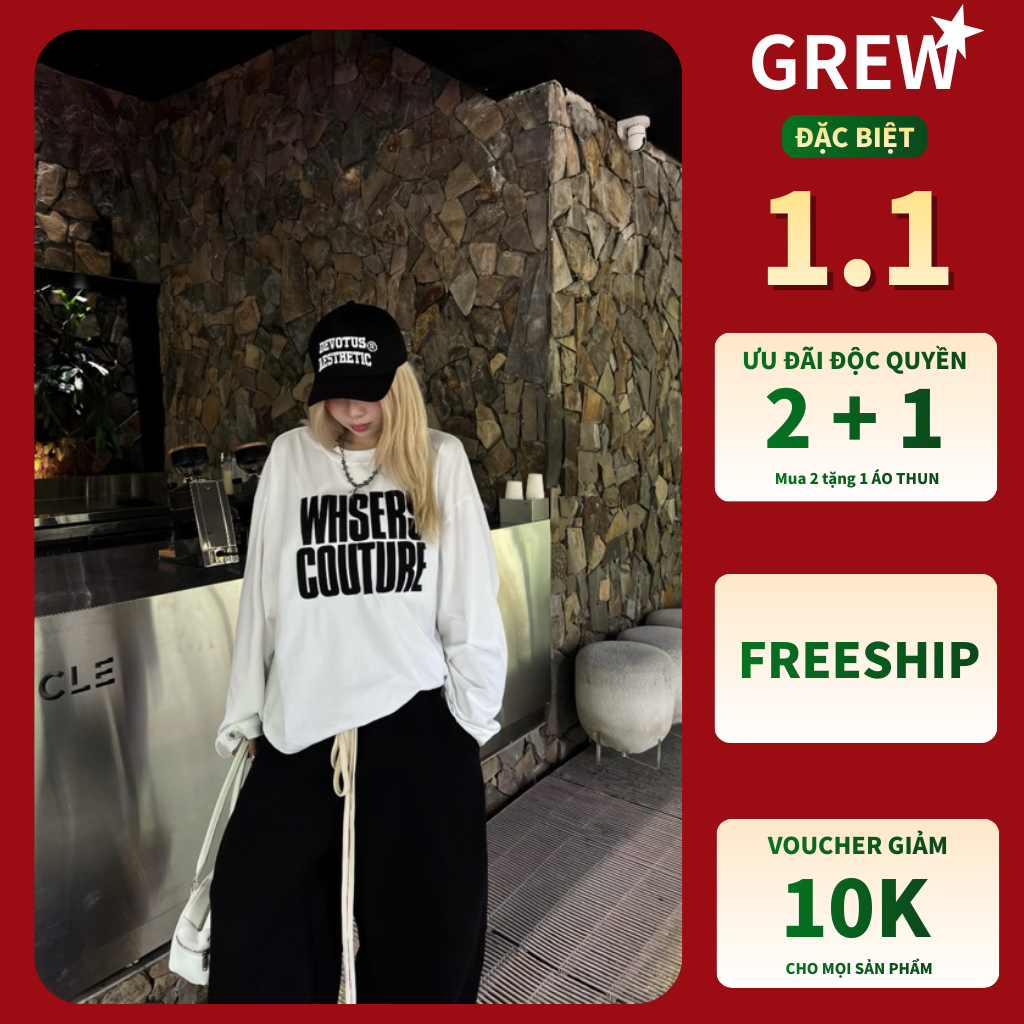 [Combo+Quà Tặng]  STATEMENT LONGSLEEVE 280GSM- Áo thun tay dài thêu Whose Studio