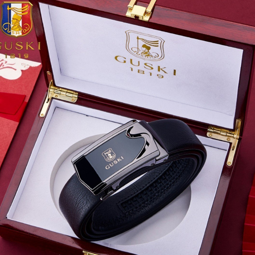 Thắt lưng nam cao cấp GUSKI chất liệu da bò thật chính hãng sang trọng G5